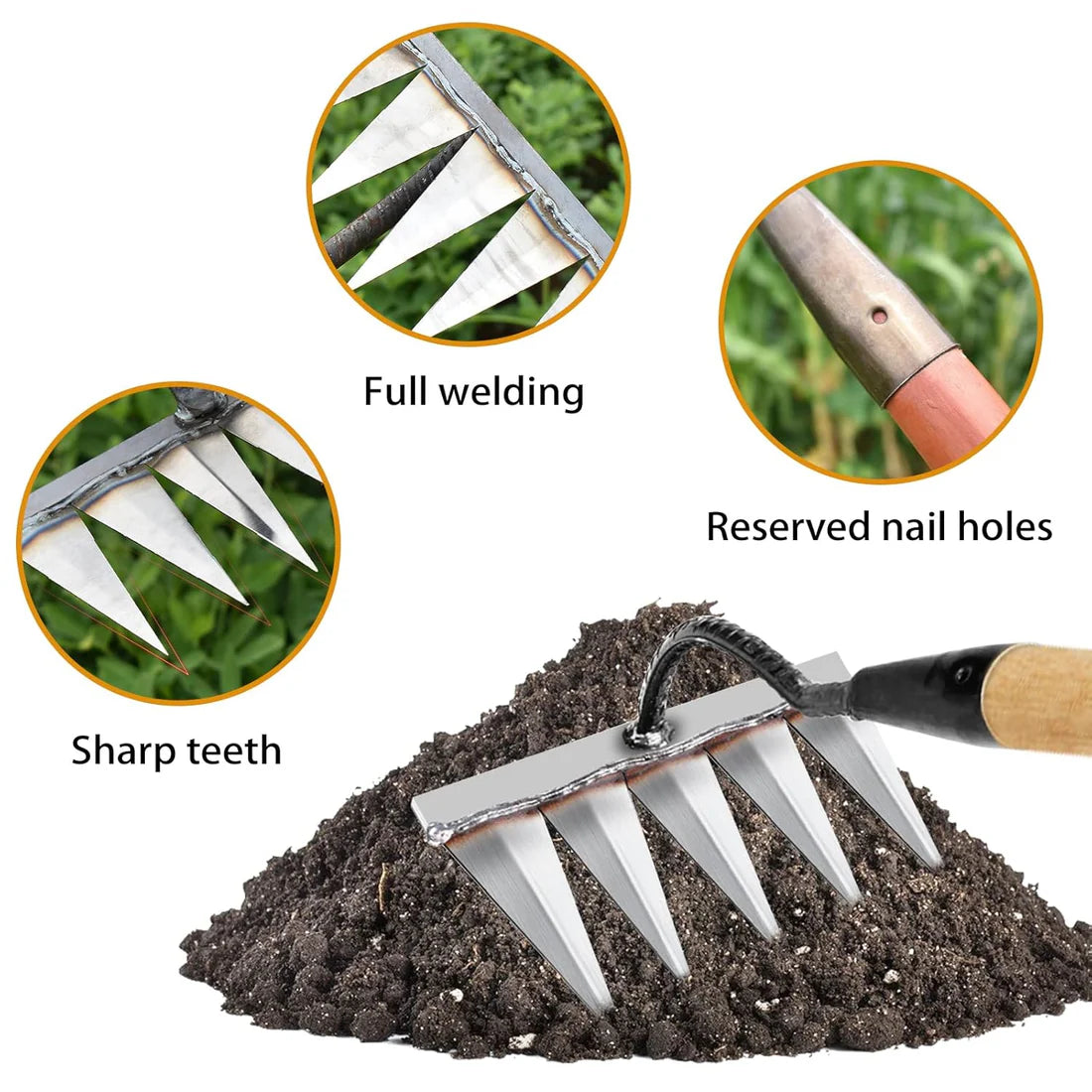 Carbon Steel Garden Weeding Rake